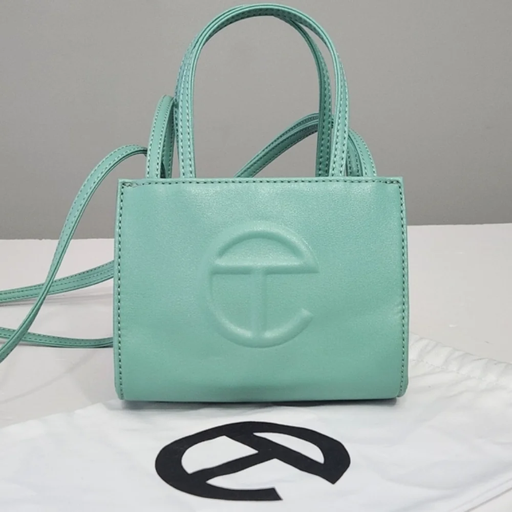 NEW TELFAR SMALL SHOPPING BAG TOTE IN SAGE GREEN